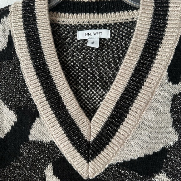 NINE WEST V Neckline Long Sleeves Small Knit Winter Sweater BNWOT - Picture 4 of 9